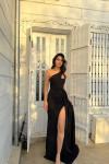 Diva Kuyruklu Yırtmaçlı Abiye 582475 A6x Siyah