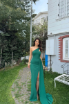 Diva Kuyruklu Yırtmaçlı Abiye 582475 A6x Zümrüt