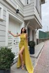 Diva Kuyruklu Yırtmaçlı Abiye 582475 A6x Yağ Yeşili