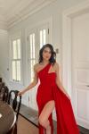 Diva Kuyruklu Yırtmaçlı Abiye 582475 A6x Kırmızı