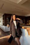 Dökümlü Slim Fit Kruvaze Blazer Ceket 3236 Siyah