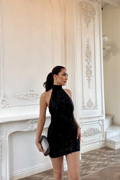 Elysia Tasarım Mini Elbise 583229 Siyah