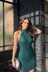 Elysia Tasarım Mini Elbise 583229 Zümrüt