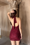 Elysia Tasarım Mini Elbise 583229 Bordo