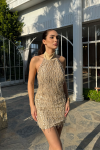 Elysia Tasarım Mini Elbise 583229 Gold