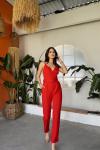 Grace Askılı Kemerli Tulum 582203 Kırmızı