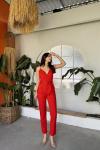 Grace Askılı Kemerli Tulum 582203 Kırmızı