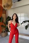 Grace Askılı Kemerli Tulum 582203 Kırmızı