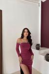 İzora Straplez Taş Detay Tasarım Abiye 583054 Gül