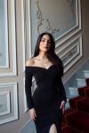 Jade Kayık Yaka Simli Balık Abiye 583032 Siyah
