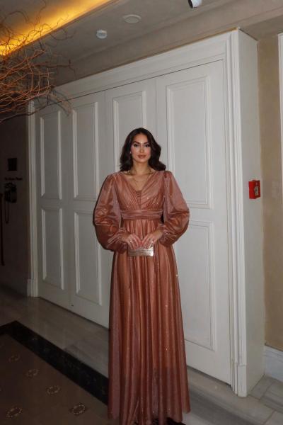 Jasira Simli Tül Abiye 583106 Gold