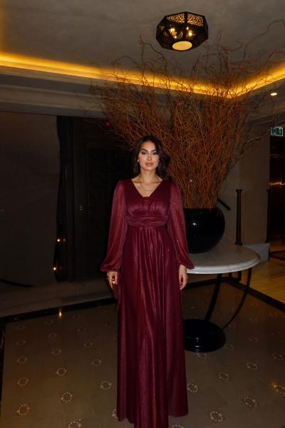 Jasira Simli Tül Abiye 583106 Mürdüm