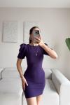 Joanne Karpuz Kol Mini Elbise 582540 Mürdüm