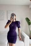 Joanne Karpuz Kol Mini Elbise 582540 Mürdüm