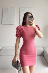 Joanne Karpuz Kol Mini Elbise 582540 Gül