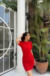 Joanne Karpuz Kol Mini Elbise 582540 Kırmızı