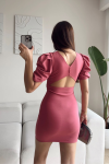 Joanne Karpuz Kol Mini Elbise 582540 Gül
