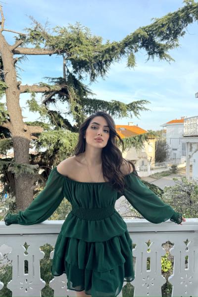 Kat Kat Şifon Elbise 2831 D1x R Yeşil