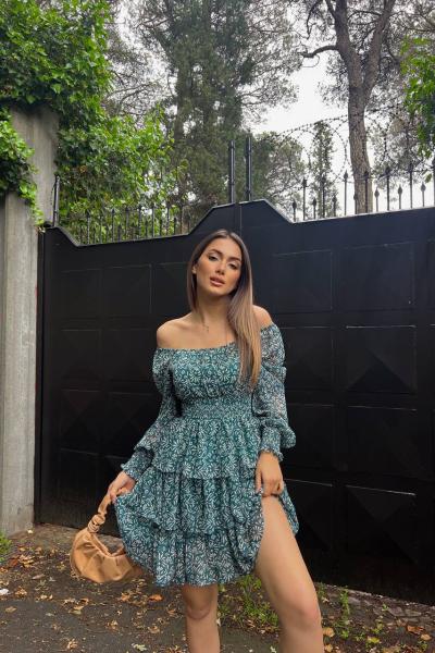 Kat Kat Şifon Elbise 2831 C20x R Zümrüt