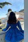 Kat Kat Şifon Elbise 2831 D1-x R Saks Mavisi