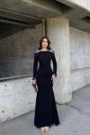 Kayla Omuz Vatkalı Tasarım Abiye 583073 Siyah
