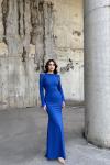 Kayla Omuz Vatkalı Tasarım Abiye 583073 Saks Mavisi