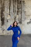 Kayla Omuz Vatkalı Tasarım Abiye 583073 Saks Mavisi
