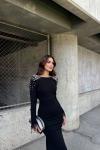 Kayla Omuz Vatkalı Tasarım Abiye 583073 Siyah