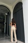 Kety Ön Yırtmaçlı Pantolon 2047 M4xx Sütlü Kahve