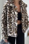 Lena Leopar Desenli Kürk Kaban 3458 Leopar