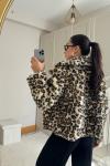 Lena Leopar Desenli Kürk Kaban 3458 Leopar
