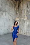 Lianna Degaje Yaka Midi Elbise 3896 Saks Mavisi