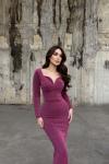 Miranda Simli Yırtmaç Detaylı Abiye 583093 Gül
