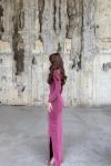 Miranda Simli Yırtmaç Detaylı Abiye 583093 Gül