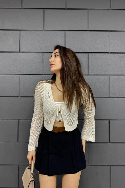 Naz Ön Bağlama Hırka Y24 1938 Taş Rengi