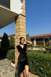 Peyda Fırfır Detaylı Kadife Elbise 582781 Siyah
