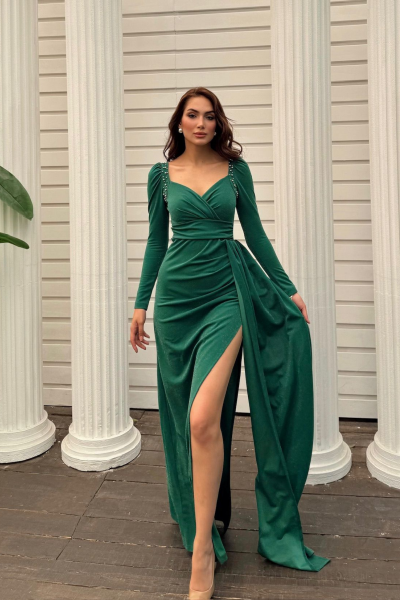 Shena Simli Kol Detay Abiye 583039 Zümrüt