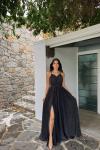 Simli Yırtmaçlı Abiye 58863 A8x Siyah