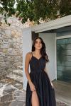 Simli Yırtmaçlı Abiye 58863 A8x Siyah