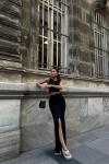 Tango Yırtmaç Detay İkili Takım 015298 Siyah