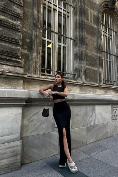 Tango Yırtmaç Detay İkili Takım 015298 Siyah