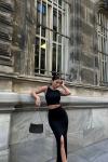 Tango Yırtmaç Detay İkili Takım 015298 Siyah