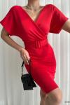 Thila Kemerli Kalem Elbise 581825 C12x Kırmızı