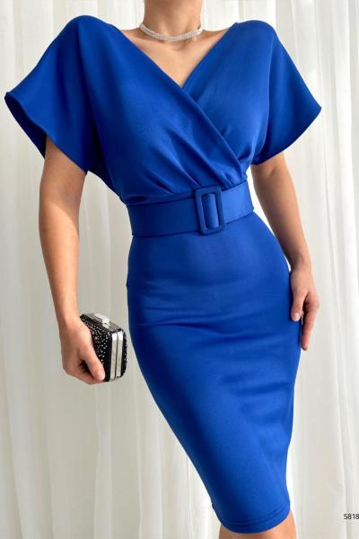 Thila Kemerli Kalem Elbise 581825 C12x Saks Mavisi