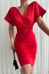 Thila Kemerli Kalem Elbise 581825 C12x Kırmızı