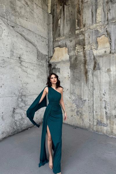 Tves Simli Kuyruk Detay Abiye 582399 A7 Zümrüt