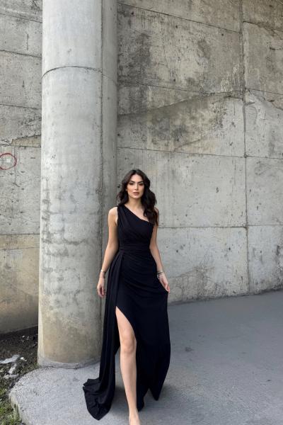 Tves Simli Kuyruk Detay Abiye 582399 A7 Siyah