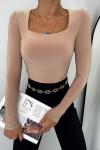 Vanezza Kare Yaka Sandy Bluz 3569 Taş Rengi