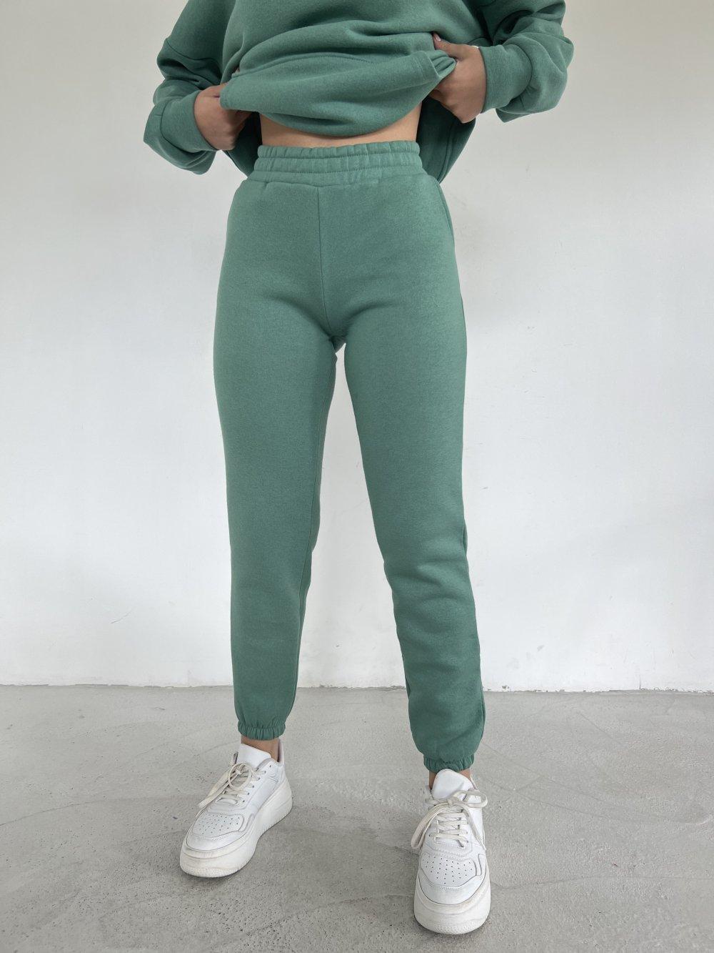 Kapüşonlu Üç İplik Sweat Pantolon Takım 2212 G-7 Mint Yeşili