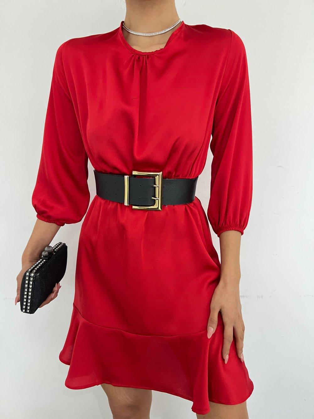 Saten Elbise 5011 Kırmızı